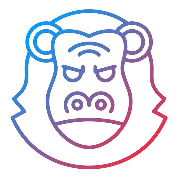 La imagen vectorial del icono del orangután se puede usar para In The Wild