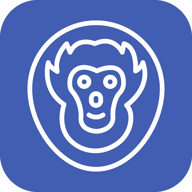 Imagen vectorial del icono del orangután Se puede usar para la selva tropical