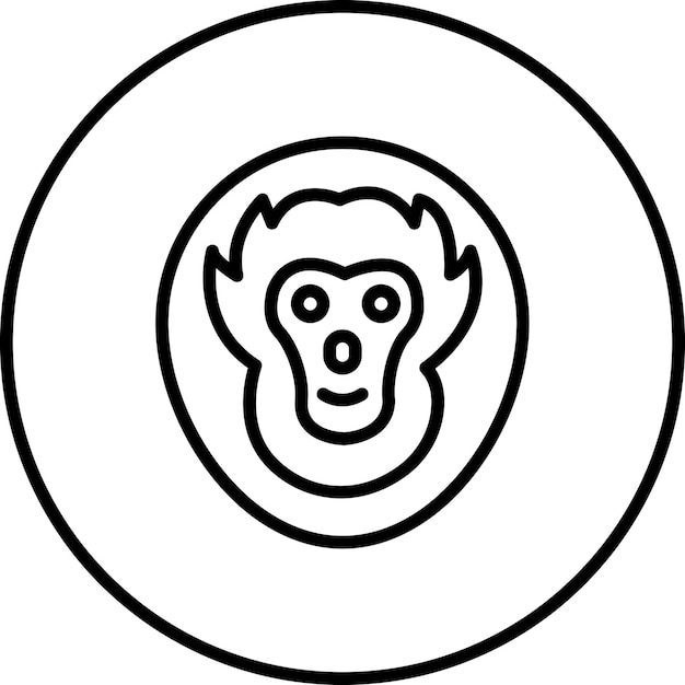 Imagen vectorial del icono del orangután Se puede usar para la selva tropical