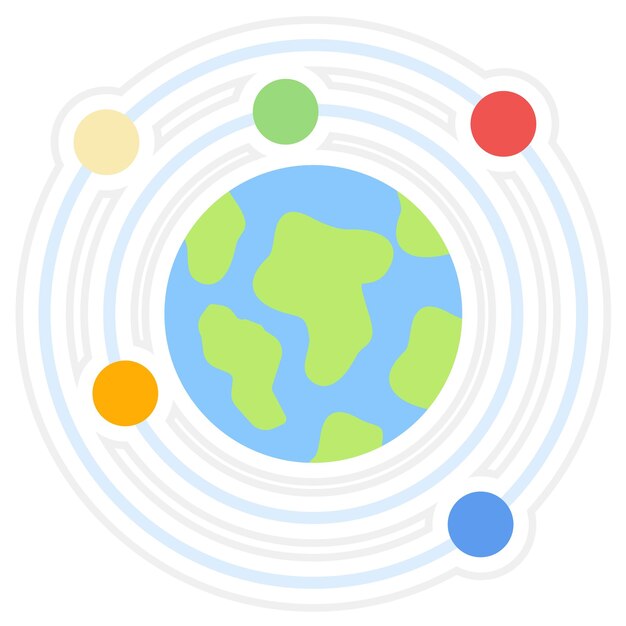 Imagen vectorial del icono de la órbita Se puede utilizar para la física