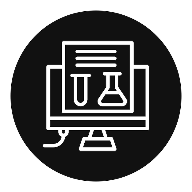 Imagen vectorial del icono del ordenador del laboratorio Se puede utilizar para el laboratorio virtual