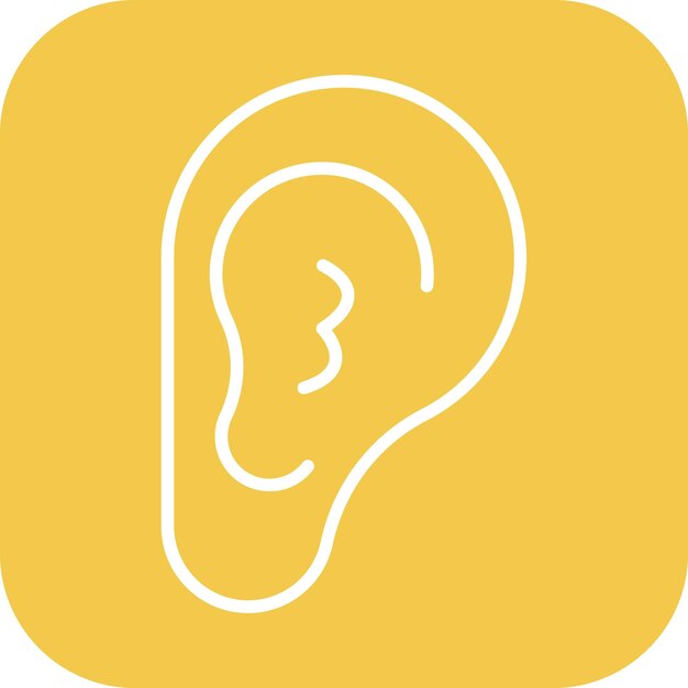 Imagen vectorial del icono de la oreja externa Se puede utilizar para la anatomía humana