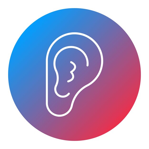 Imagen vectorial del icono de la oreja externa Se puede utilizar para la anatomía humana
