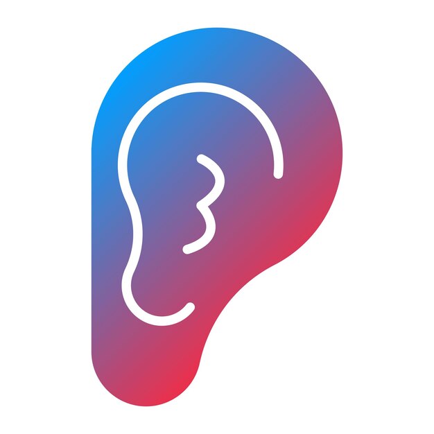 Imagen vectorial del icono de la oreja externa Se puede utilizar para la anatomía humana