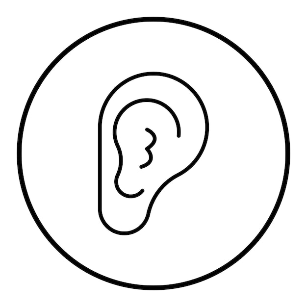 Imagen vectorial del icono de la oreja externa Se puede utilizar para la anatomía humana
