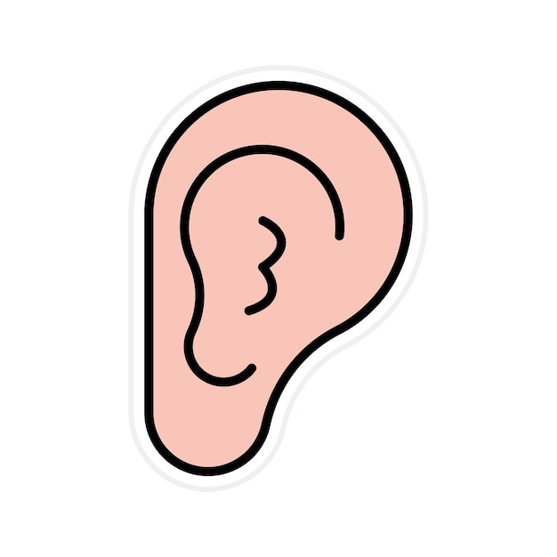 Imagen vectorial del icono de la oreja externa Se puede utilizar para la anatomía humana