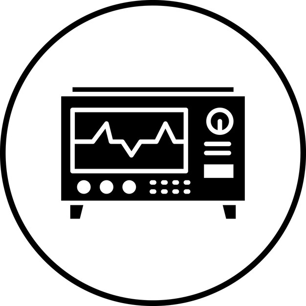 Imagen vectorial del icono del osciloscopio Se puede utilizar para circuitos eléctricos
