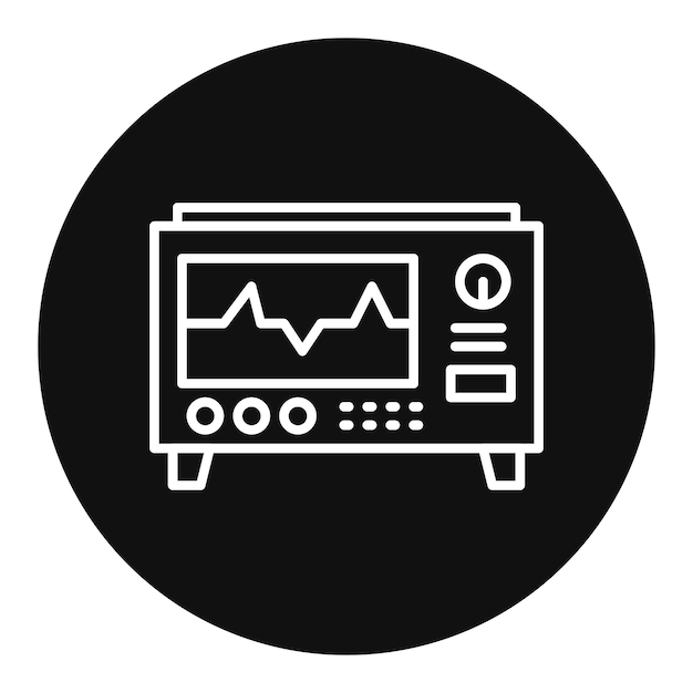 Imagen vectorial del icono del osciloscopio Se puede utilizar para circuitos eléctricos