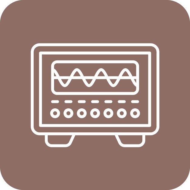 La imagen vectorial del icono del osciloscopio se puede utilizar para la física