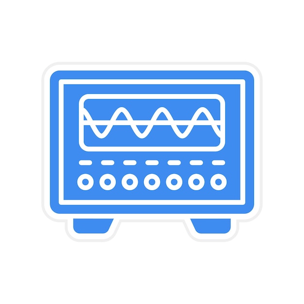 La imagen vectorial del icono del osciloscopio se puede utilizar para la física