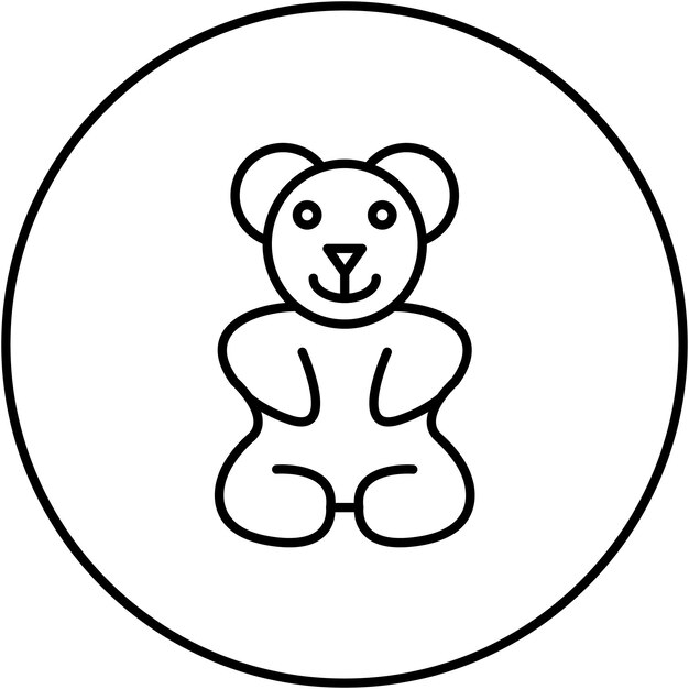 La imagen vectorial del icono del oso de goma se puede usar para dulces y caramelos
