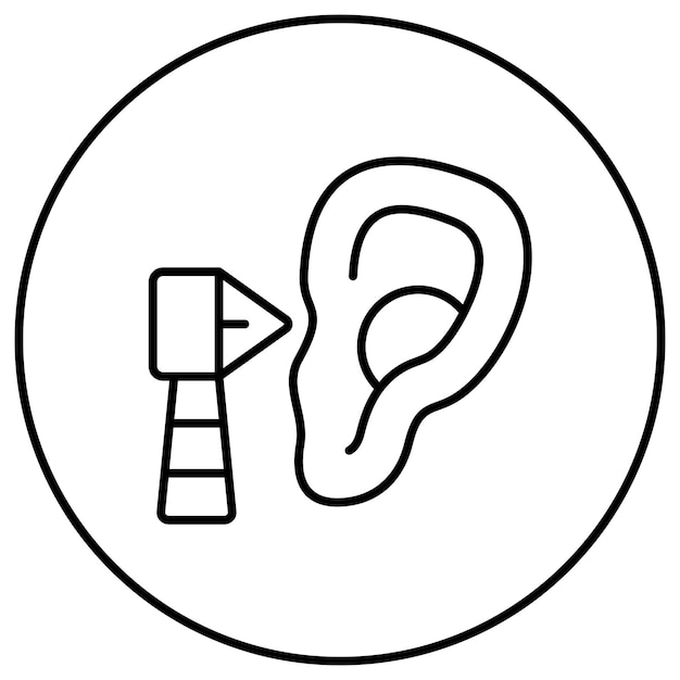 Imagen vectorial del icono de otoscopia Se puede utilizar para el chequeo de salud