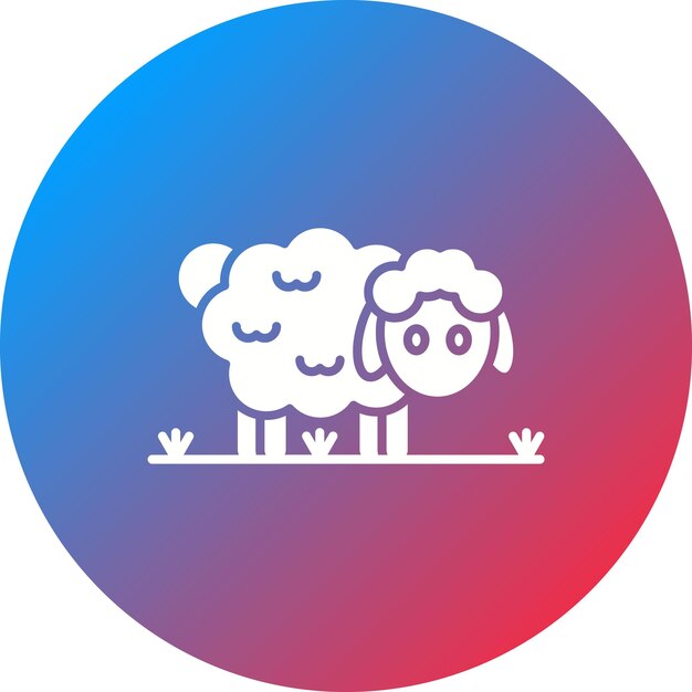 Imagen vectorial del icono de la oveja se puede utilizar para la agricultura y la jardinería