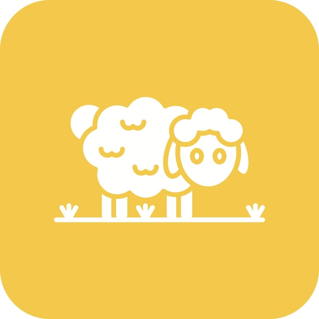 Imagen vectorial del icono de la oveja Se puede utilizar para la agricultura y la jardinería
