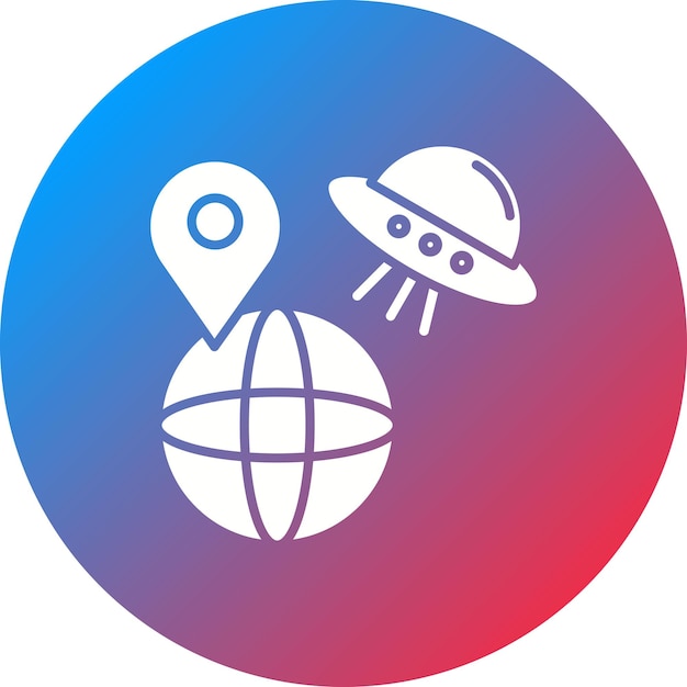 Imagen vectorial de icono de OVNI de la Tierra Puede usarse para la tecnología espacial