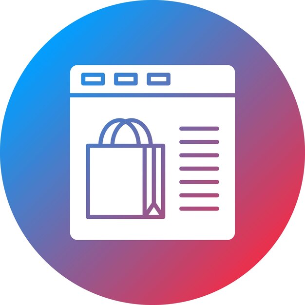 Imagen vectorial del icono de la página web Se puede usar para Shopping Friday