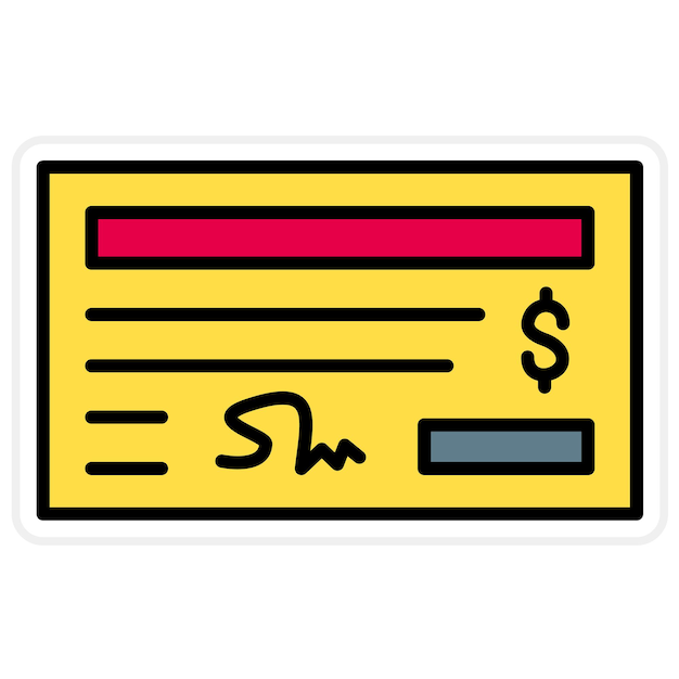 Imagen vectorial del icono de pago del cheque Se puede utilizar para compras y comercio electrónico