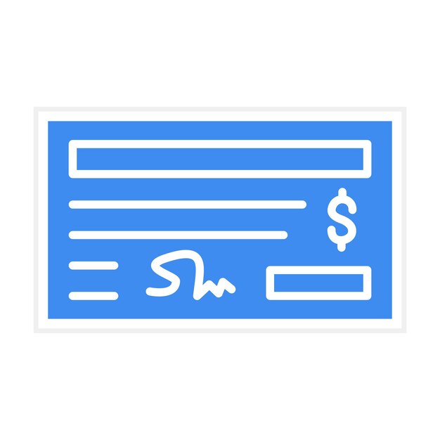 Imagen vectorial del icono de pago del cheque Se puede utilizar para compras y comercio electrónico