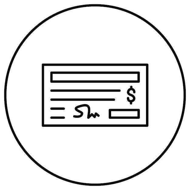 Imagen vectorial del icono de pago del cheque Se puede utilizar para compras y comercio electrónico