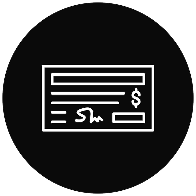 Imagen vectorial del icono de pago del cheque Se puede utilizar para compras y comercio electrónico