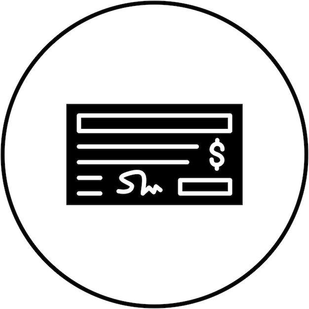Imagen vectorial del icono de pago del cheque Se puede utilizar para compras y comercio electrónico