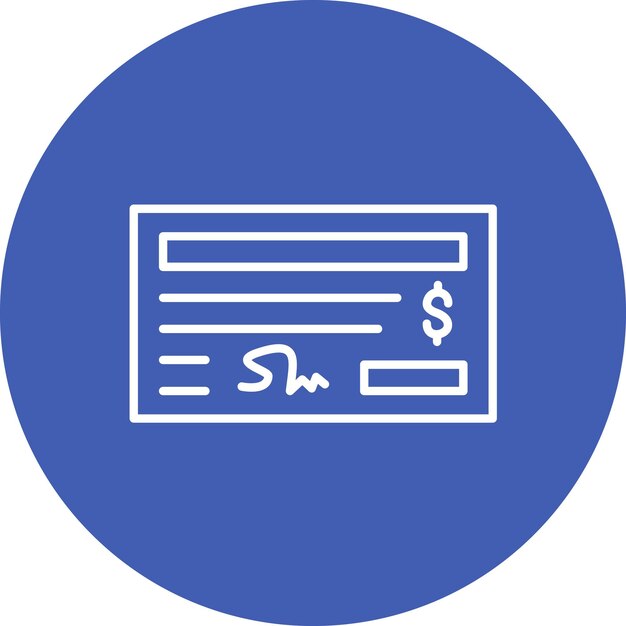 Imagen vectorial del icono de pago del cheque Se puede utilizar para compras y comercio electrónico