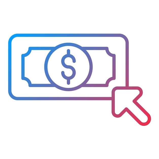Imagen vectorial del icono de pago por clic Se puede usar para la agencia de redes sociales