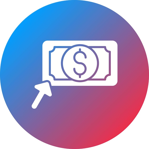 Imagen vectorial del icono de pago por clic Se puede utilizar para el marketing digital
