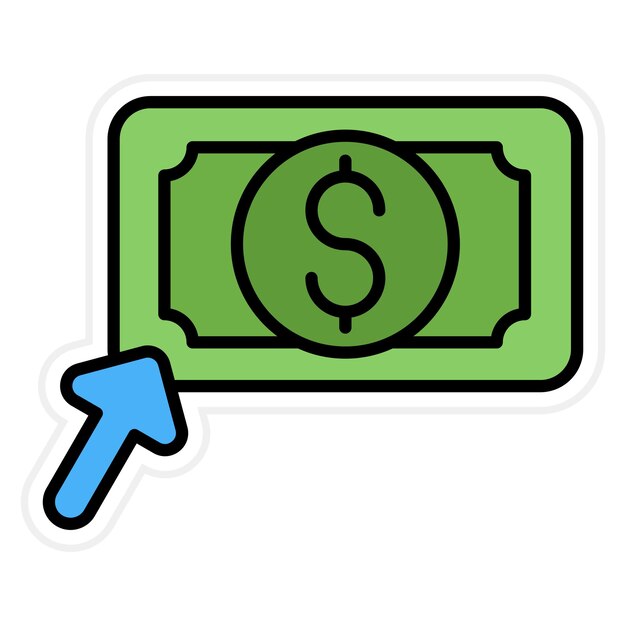 Imagen vectorial del icono de pago por clic Se puede utilizar para el marketing digital