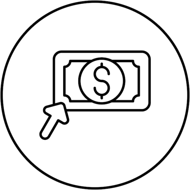 Imagen vectorial del icono de pago por clic Se puede utilizar para el marketing digital