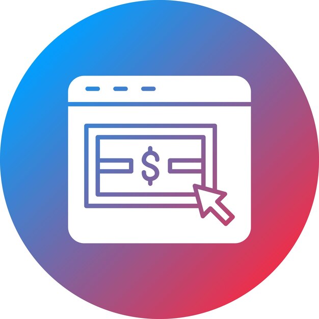 Imagen vectorial del icono de pago por clic Se puede utilizar para el marketing web