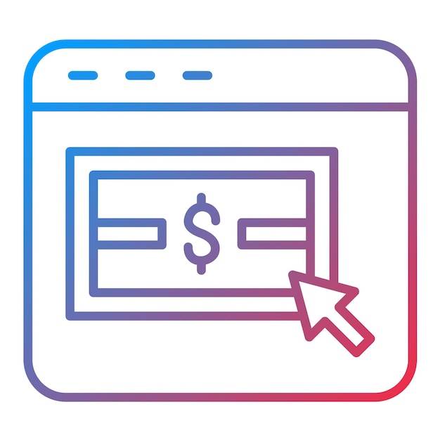 Imagen vectorial del icono de pago por clic Se puede utilizar para el marketing web