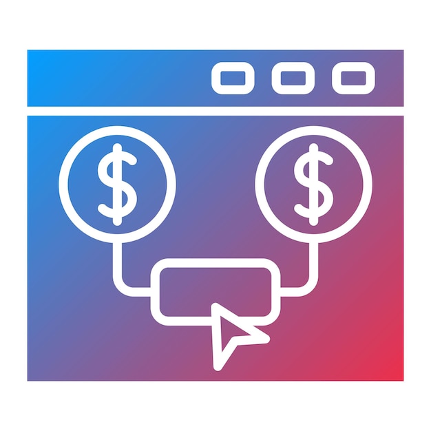 Imagen vectorial del icono de pago por clic Se puede utilizar para SEO y SEM
