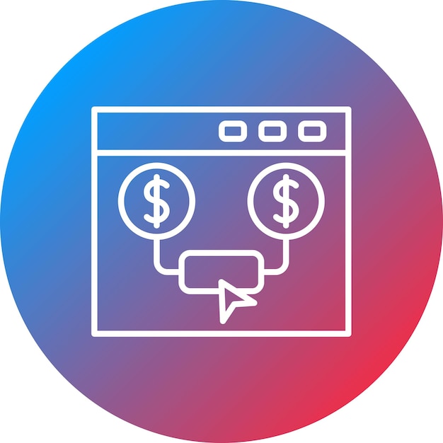 Imagen vectorial del icono de pago por clic Se puede utilizar para SEO y SEM