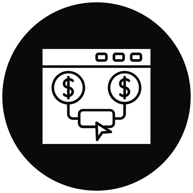 Imagen vectorial del icono de pago por clic Se puede utilizar para SEO y SEM