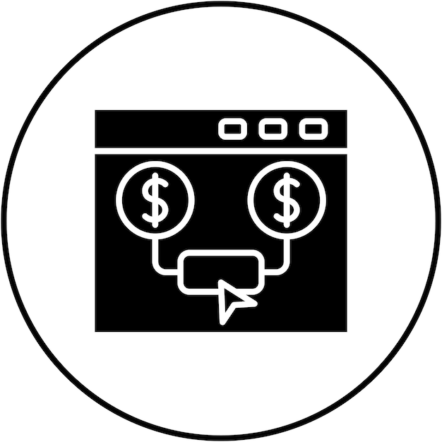 Imagen vectorial del icono de pago por clic Se puede utilizar para SEO y SEM