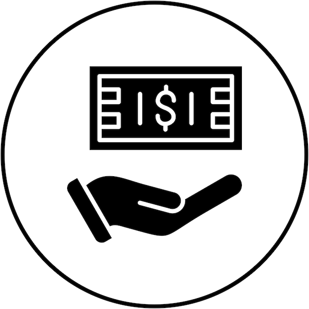 Imagen vectorial del icono de pago en efectivo Se puede utilizar para compras y comercio electrónico