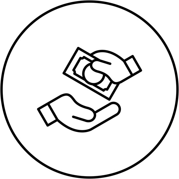 Imagen vectorial del icono de pago en efectivo Se puede utilizar para la entrega de alimentos