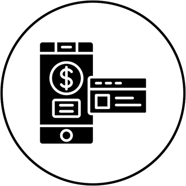 Imagen vectorial de icono de pago de teléfono inteligente Se puede utilizar para banca y finanzas