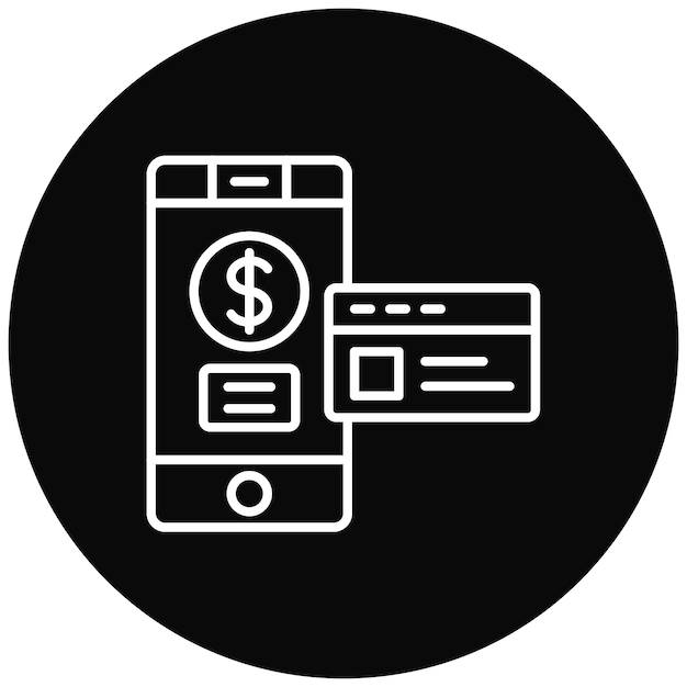 Imagen vectorial de icono de pago de teléfono inteligente Se puede utilizar para banca y finanzas