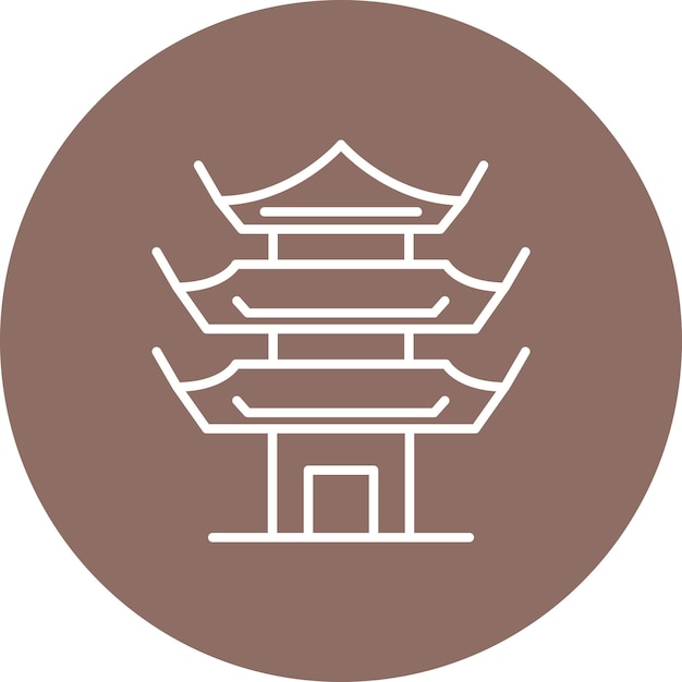 Imagen vectorial del icono de la pagoda Se puede usar para Landmarks