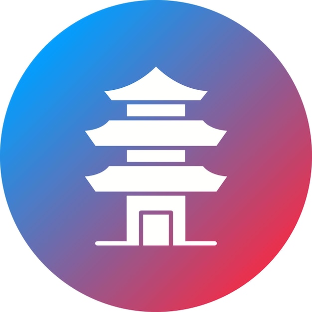Imagen vectorial del icono de la pagoda Se puede usar para Landmarks