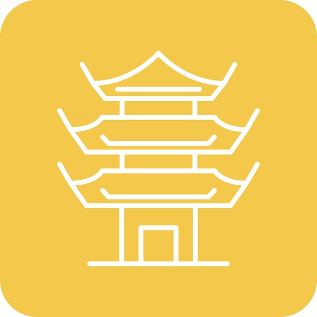 Imagen vectorial del icono de la pagoda Se puede usar para Landmarks