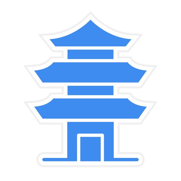 Imagen vectorial del icono de la pagoda Se puede usar para Landmarks
