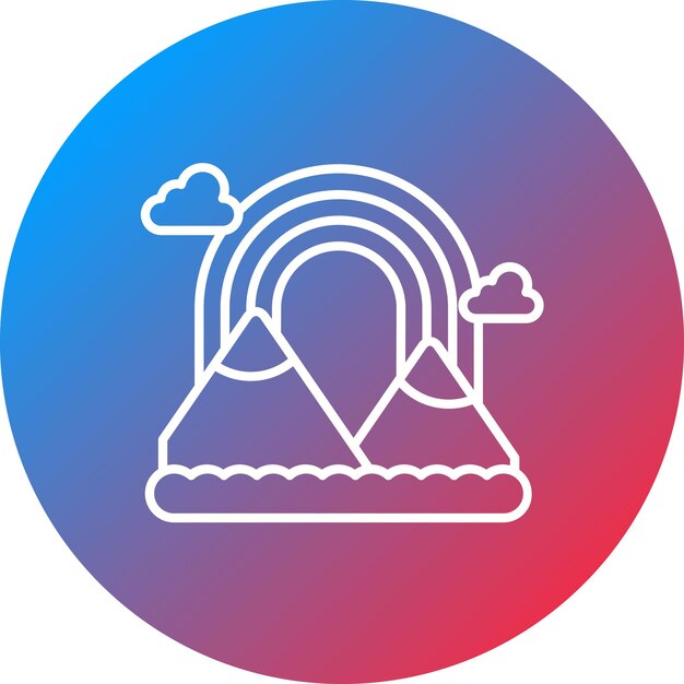 Imagen vectorial del icono del paisaje del arco iris Se puede usar para paisajes