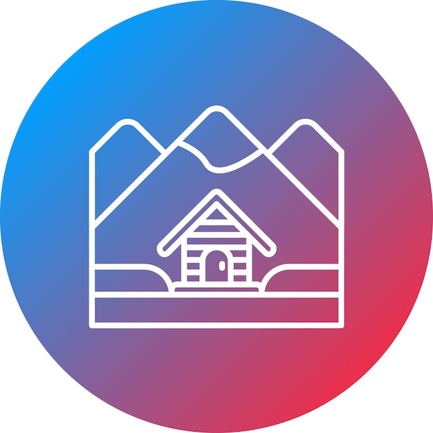 Imagen vectorial del icono del paisaje de la cabina Se puede utilizar para paisajes