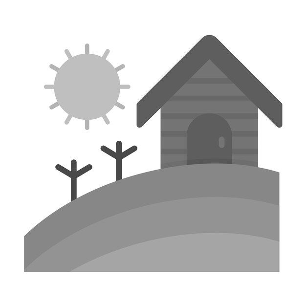 Imagen vectorial de icono de paisaje de campos Se puede usar para paisajes