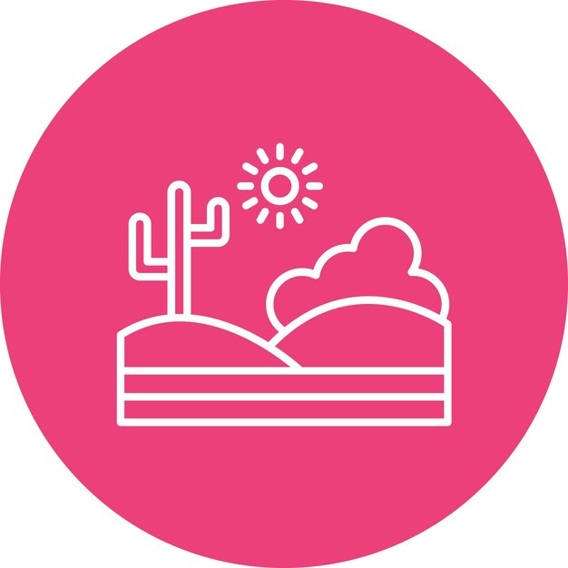 Imagen vectorial del icono del paisaje del desierto Se puede usar para el desierto