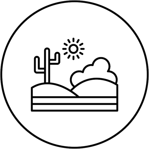 Imagen vectorial del icono del paisaje del desierto Se puede usar para el desierto