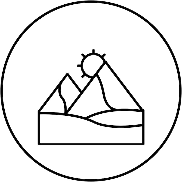 Imagen vectorial del icono del paisaje del día del desierto Se puede usar para paisajes